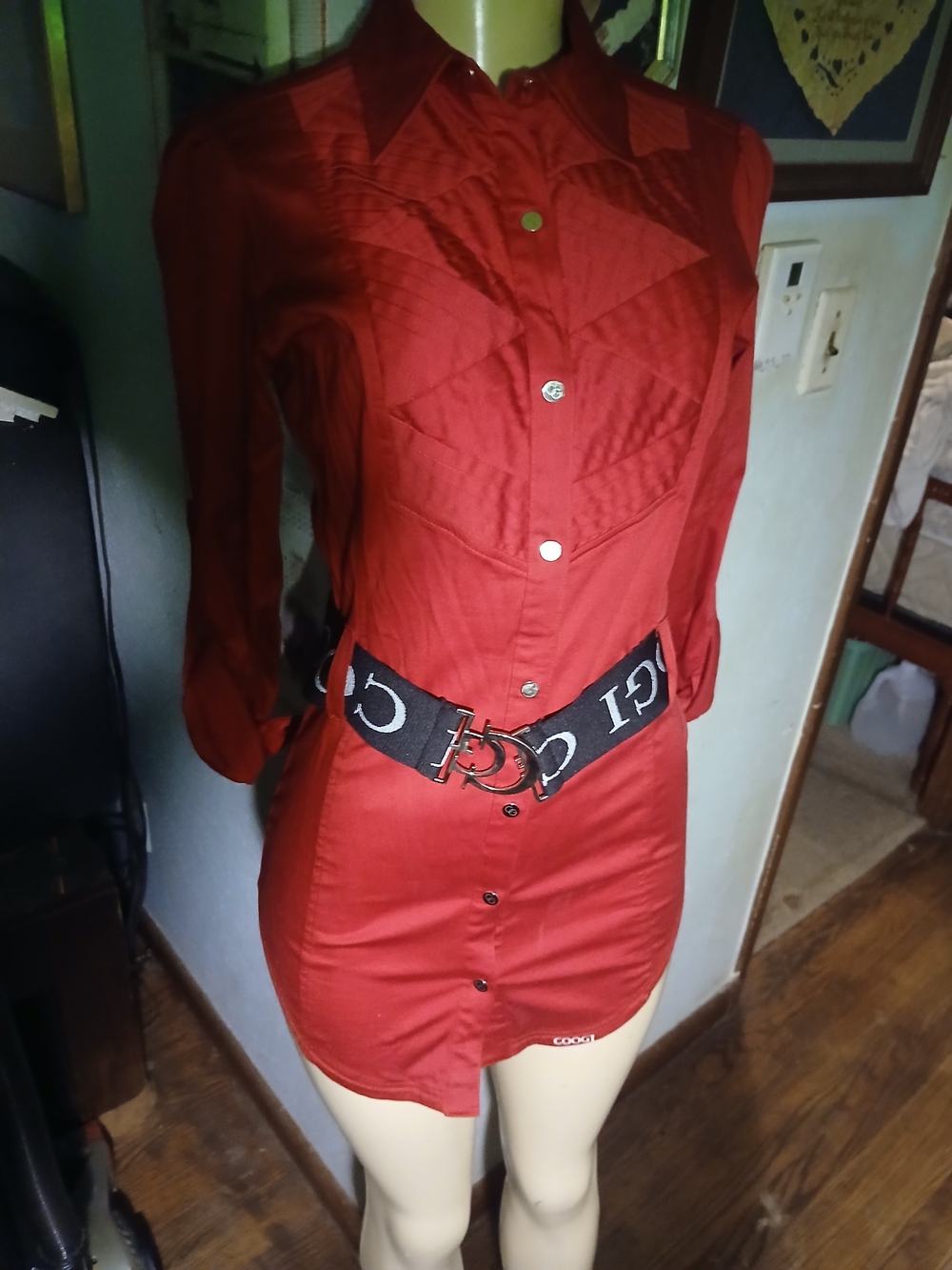 COOGI Red Button-Front Shirt Jacket - Picture 2 of 12